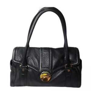 Michael Kors Handbag Black Pebbled Leather Satchel Large Purse